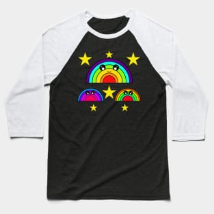 Cute Rainbow With Stars Baseball T-Shirt